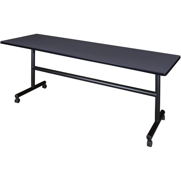 Maykoosh Victorian Vibes 84" Flip Top Mobile Training Table- Grey, Adjustable and Foldable Office Conference Table with Wheels for Meeting Rooms and Classrooms