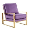 thumbnail image 1 of Velvet Accent Armchair Gold Frame Living Room Chair Modern Design, 1 of 7