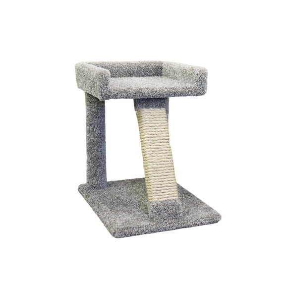Maykoosh French Flair Elevated Cat Scratch Post with Cat Bed, Compact and Stylish Elevated Cat Bed with Plush Carpet and Sisal Scratching Post, Perfect for Sleep and Play-Color:Dark Gray