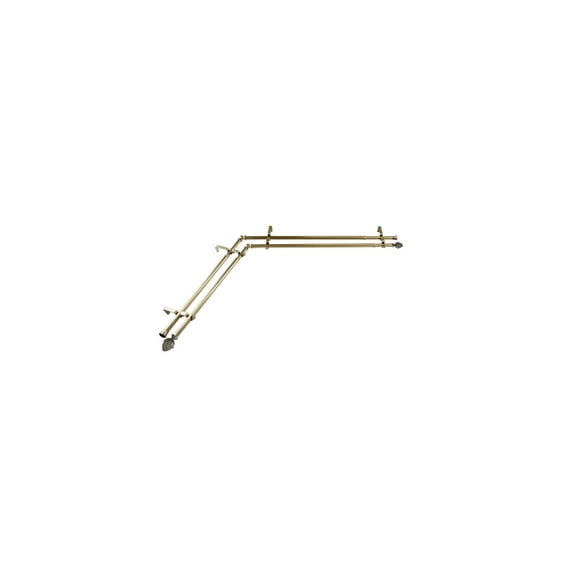 Brass Double Curtain Rod Set  Adjustable Window Treatment 48-84 Inch
