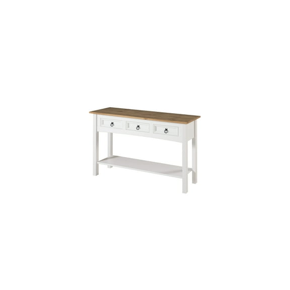 Visions Hall Table - Corona Snow Solid Pine Wood Entryway Console Table