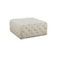 thumbnail image 1 of Maykoosh Vintage Visions Modern , Contemporary Velvet Upholstered Ottoman/Bench with Deep Button Tufting, Solid Wood Frame, Square Shape-Color:Cream, 1 of 6