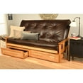 thumbnail image 1 of Queen Futon Frame with Mattress - Vintage Vogue Futon Sofa Bed - Butternut Finish - Stylish & Versatile, 1 of 1