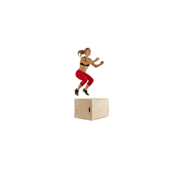 Maykoosh Wood Plyo Box With Removable Foam Cover, 500Lb Weight Capacity And 3 In 1 Height Adjustment