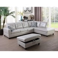 thumbnail image 1 of Maykoosh Zen Zone Furniture L Shape Sectional Sofa Sets With Removable Ottomans And Waist Pillows For Living Room, Powder, 1 of 4