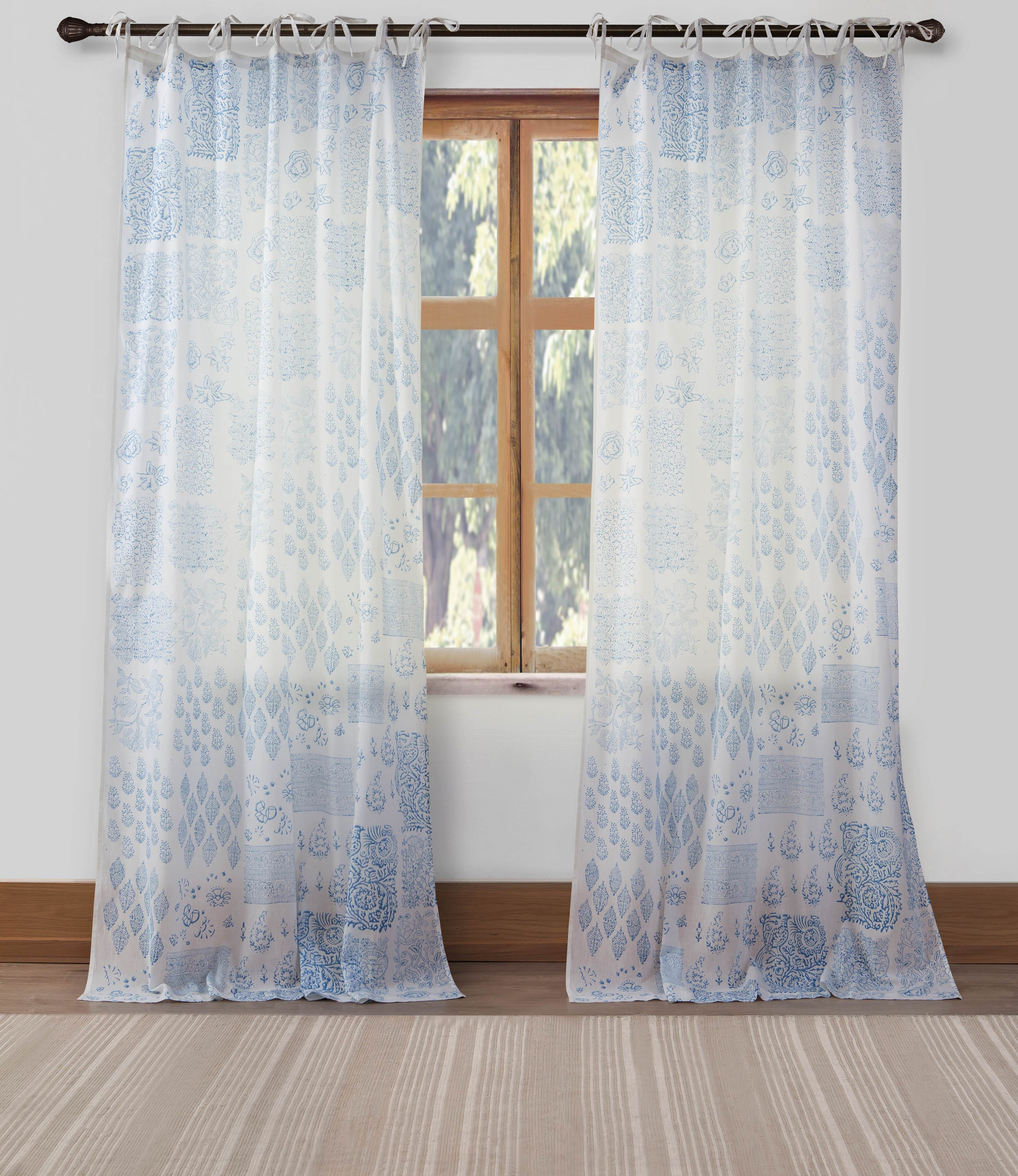 Mayla Floral Cotton Window Curtain Set