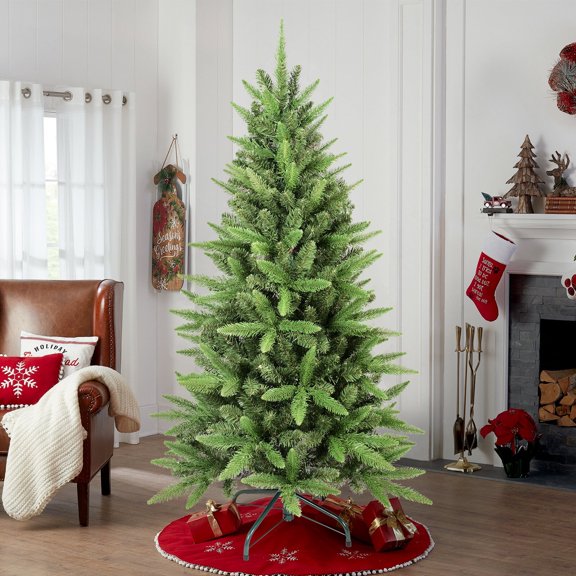 Maylaviu 4 ft Unlit Small Christmas Tree, Artificial Fir Tree with PE & PVC Mixed Branches, Green