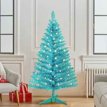 Maylaviu 4ft Pre-lit Halloween & Christmas Tree w/122 Branch Tips & 50 Warm White Lights, Green
