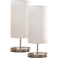 thumbnail image 1 of Maylee 59"H Modern Floor Lamp, Brushed Nickel Metal & White Fabric, 1 of 8