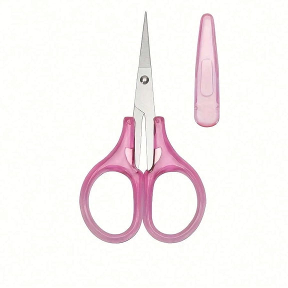Maylever 3.0inch Precision Craft Scissors - Sharp Stainless Steel Blades With Pink Protective Cover, TSA Approved, Perfect For Travel, Embroidery, And Fine Paper Cutting