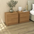 thumbnail image 1 of Kappesberg Brooklyn Set of 2 Modern Nightstands with Drawers – Golden Oak, Ideal for Adults & Teens, 1 of 7