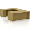 Mayline AT3LMA 6 x 9 ft. Aberdeen Series Suite 3 Bow Front U-Shaped Desk, Maple