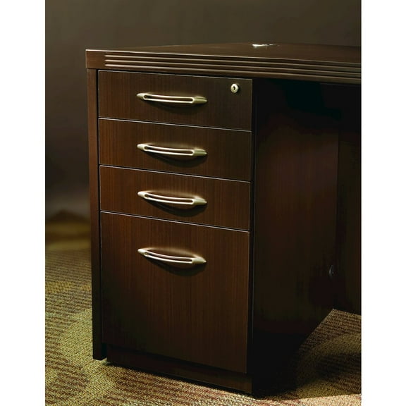 Mayline Aberdeen 20"" Deep 4 Drawer Pedestal File in Mocha