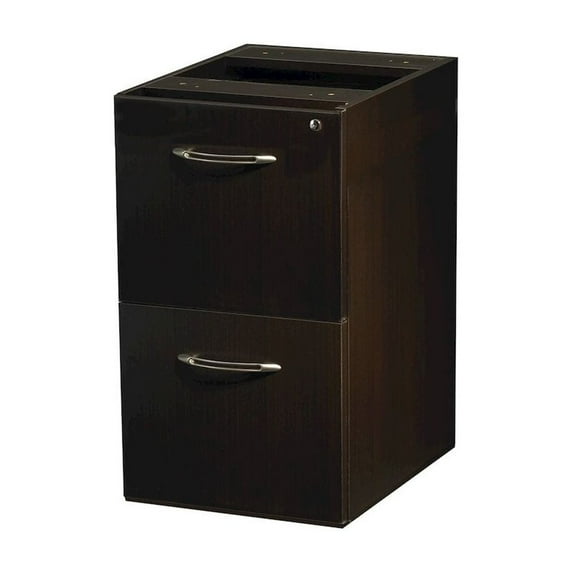 Mayline Aberdeen 26"" Deep 2 Drawer Desk File Pedestal in Mocha