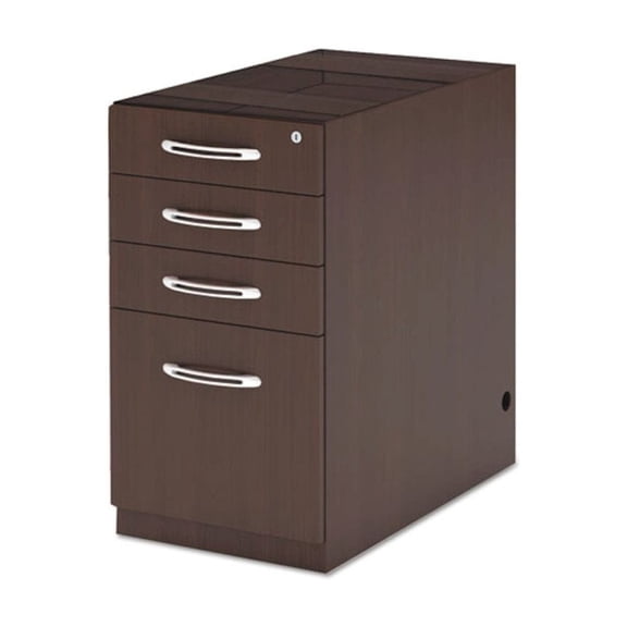 Mayline Aberdeen 26"" Deep 4 Drawer Pedestal File in Mocha