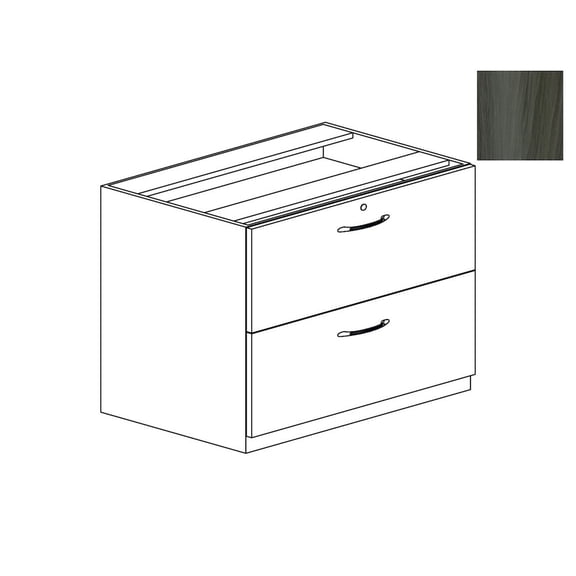 Mayline Aberdeen 36"" 2 Drawer Credenza Lateral File in Gray Laminate