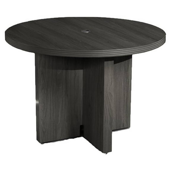 Mayline Aberdeen 42"" Round Conference Table in Gray Steel Laminate