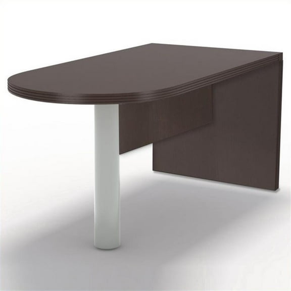 Mayline Aberdeen 72"" Freestanding Peninsula Desk in Mocha