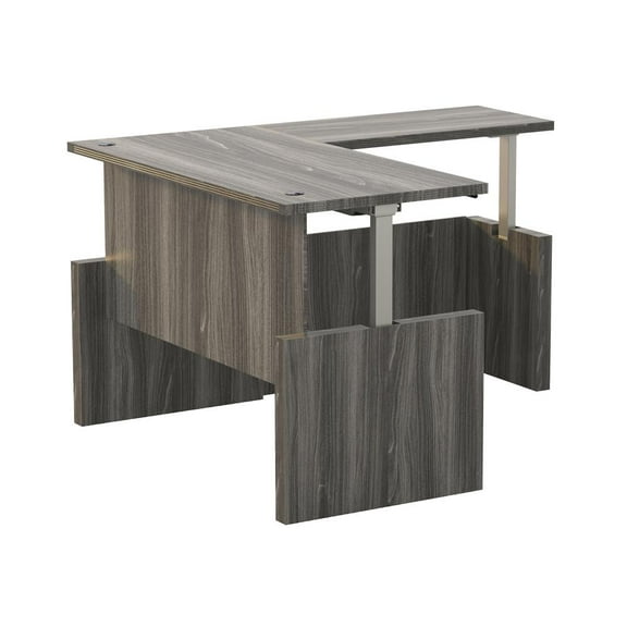 Mayline Aberdeen® Height-Adjustable Desk, Straight Front with Return, 72" W - GraySteel