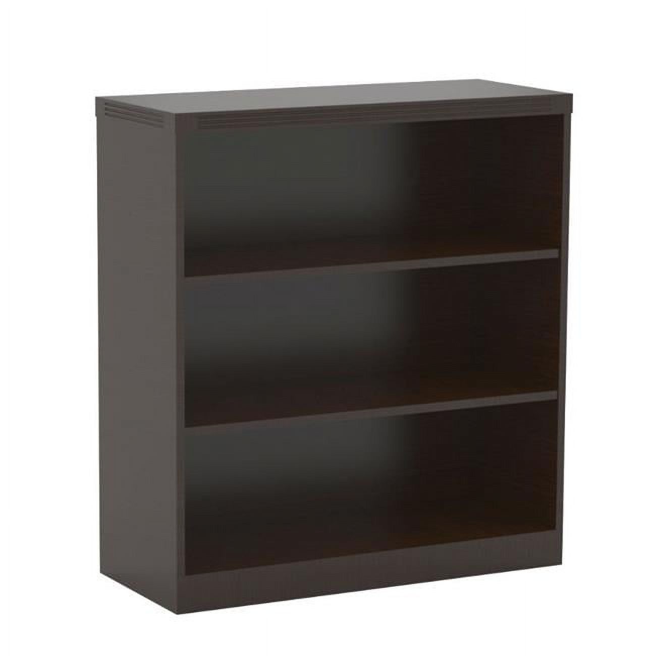 Mayline Aberdeen Series 3Shelf Bookcase, Mocha 39.12 x 36 x 15 in