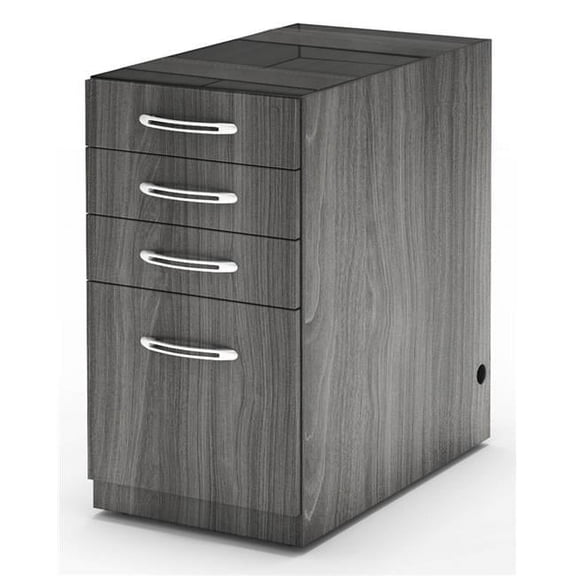 Mayline  Aberdeen Series Pencil - Box - Box & File Desk Pedestal - Grey Steel - 27.5 x 15.25 x 26.5 in.