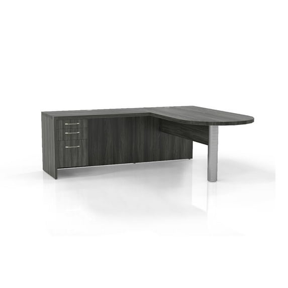 Mayline Aberdeen Typical 11 Computer Desk in Gray Steel Laminate
