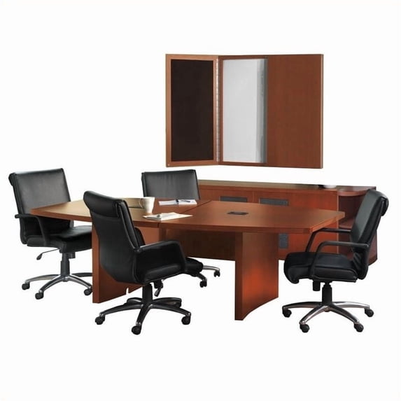 Mayline Aberdeen Typical AT39 Boat Conference Table Suite in Cherry