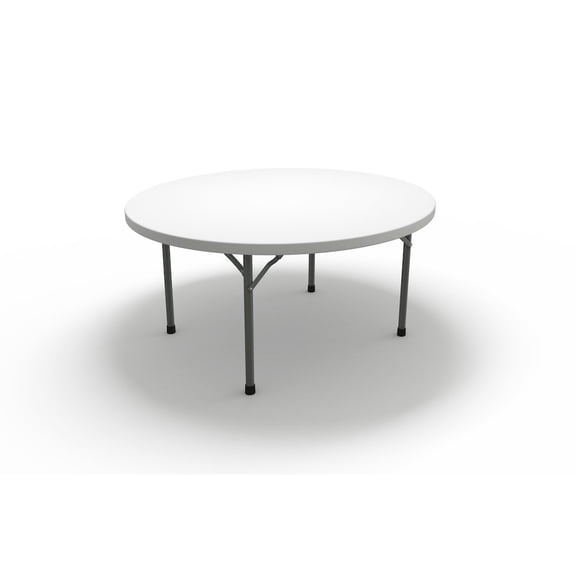 Mayline Event Series 72" Round Folding Table in Dark Gray and White
