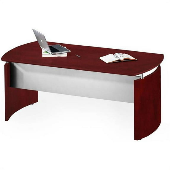 Mayline MND63LMH 63 in. Medina Curved Desk - Mahogany - 29.5 x 63 x 36 in.