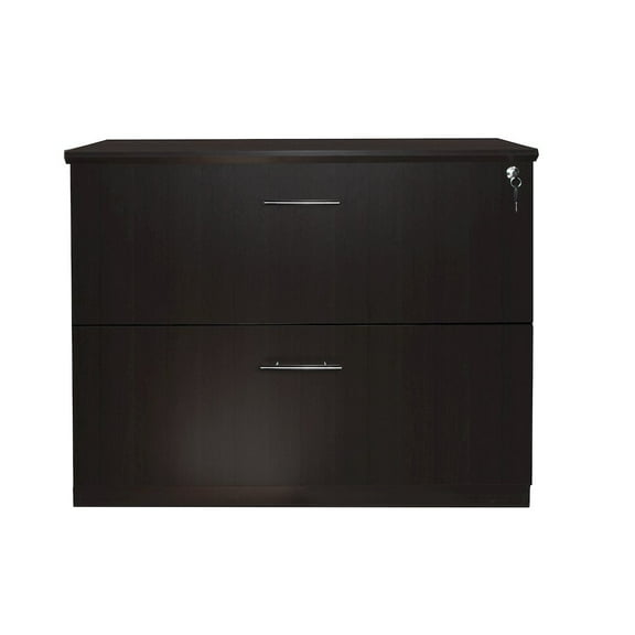 Mayline Medina 2 Drawer Lateral Filing Cabinet in Mocha
