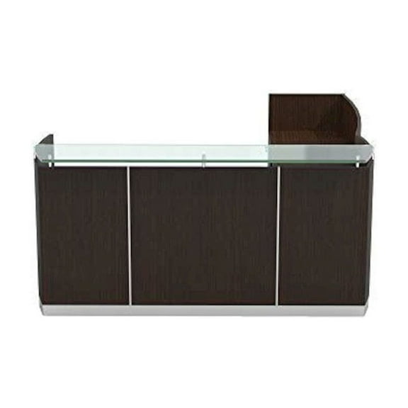 Mayline Medina 87"" x 62"" Reception Station in Mocha Laminate