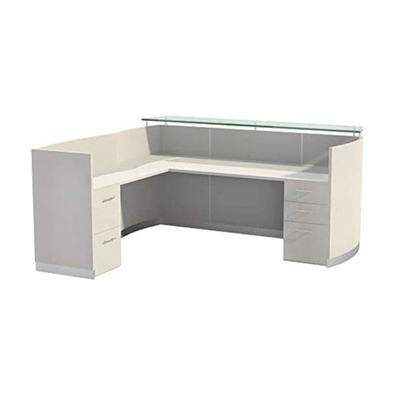 Mayline Medina 87"" x 62"" Reception Station in Sea Salt Laminate