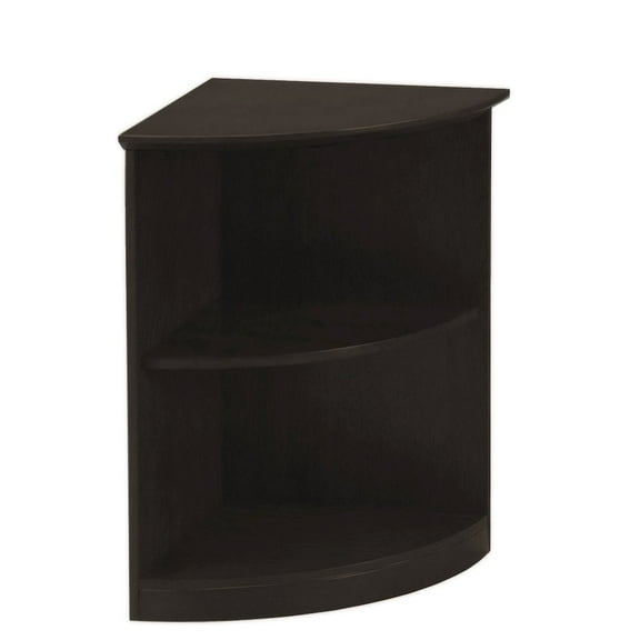 Mayline Medina Bookcase (2 Shelf 0.25 - Round) in Mocha