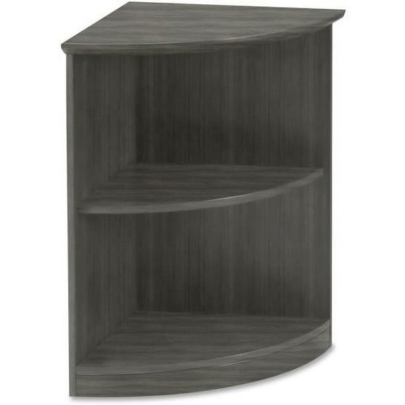 Mayline Medina Bookcase (2 Shelf 0.25 - Round) in Gray Steel