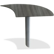 Mayline Medina Curved Desk Extension (Right) in Gray Steel