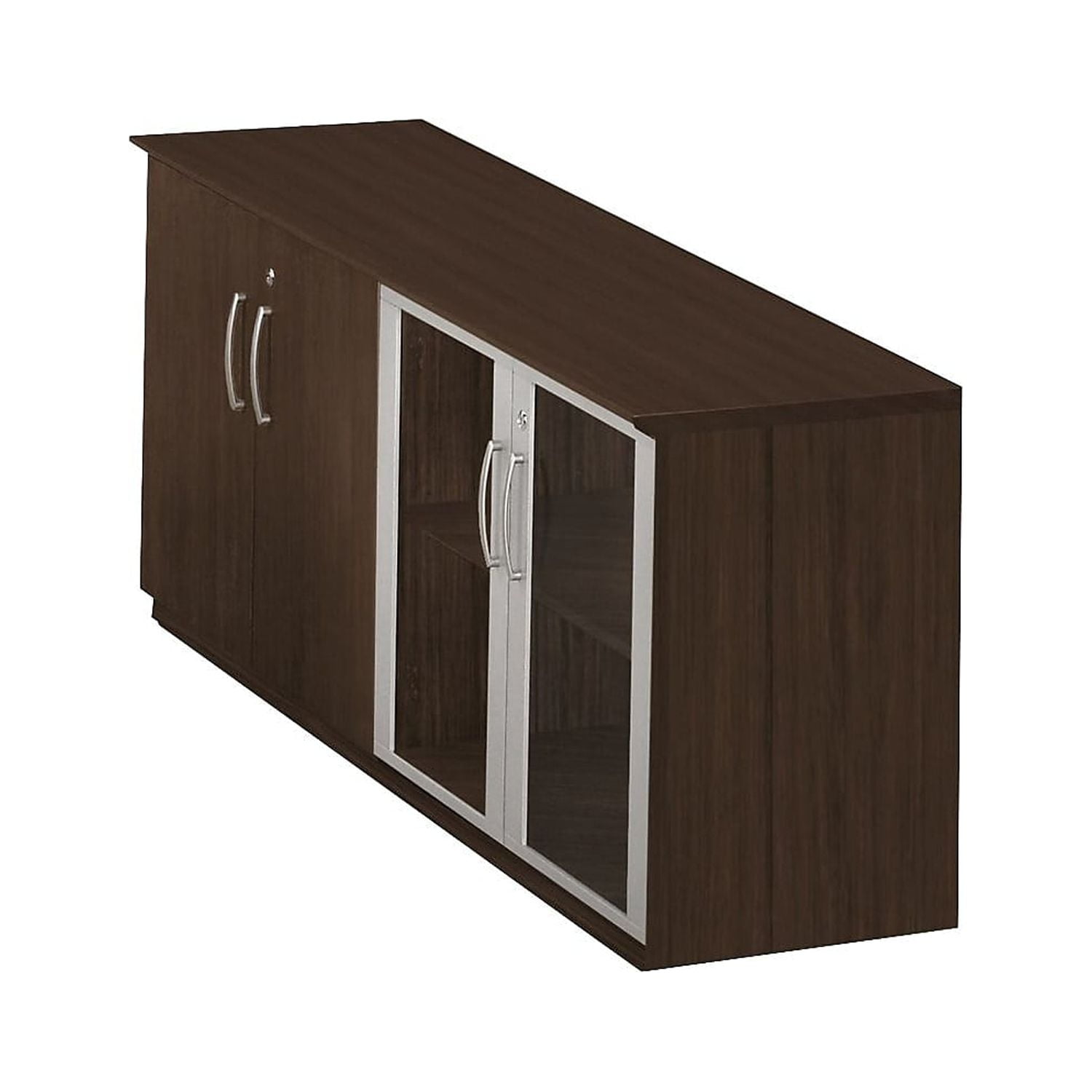 Mocha 72" Adjustable Shelving Lockable Office Credenza