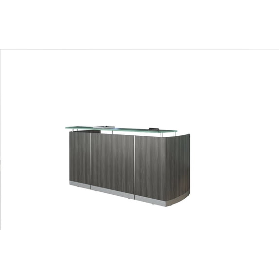 Mayline Medina Series 120" Engineered Wood Reception Station in Steel Gray