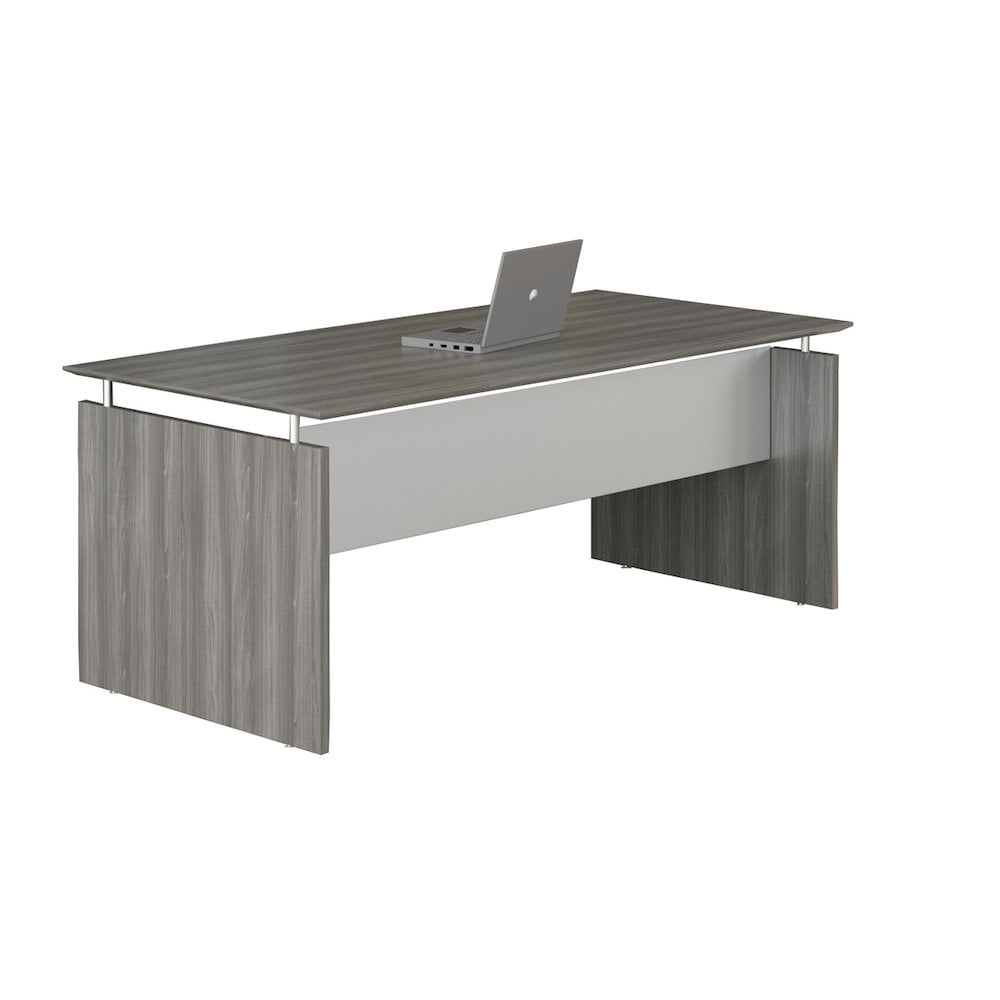 Medina Executive 63" Gray Steel Laminate Straight Desk