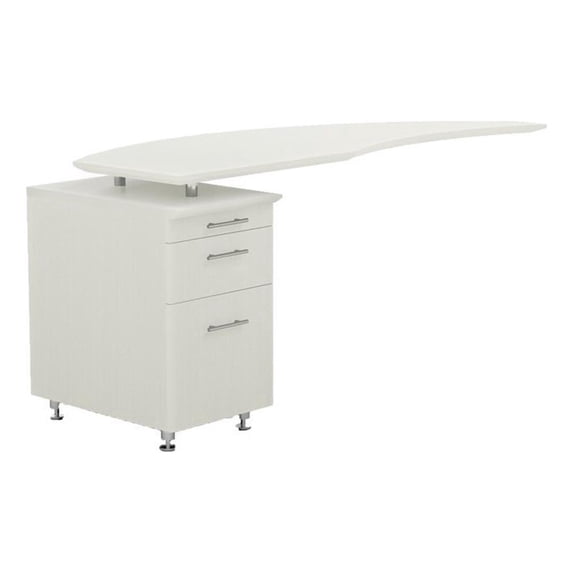 Mayline Medina Series 63" Curved Desk Return with Left Pedestal