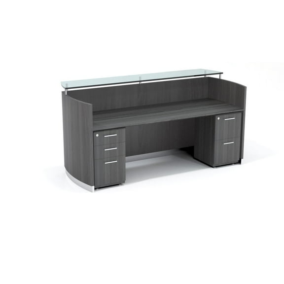 Mayline Medina Series 87" Engineered Wood Reception Station in Steel Gray