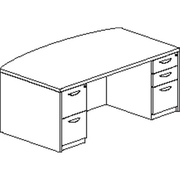 Mayline Mira Double Pedestal Computer Desk in Medium Cherry