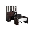 thumbnail image 1 of Mayline Napoli 63" Desk Set with Bridge Credenza Hutch in Mahogany, 1 of 2