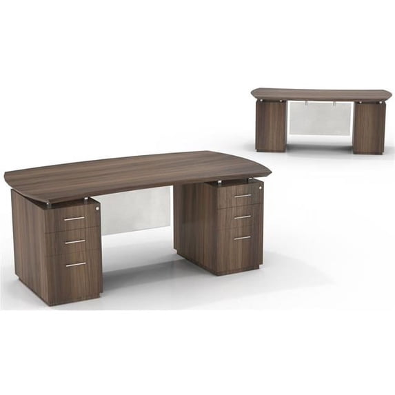 Mayline STED72BTBS 72 in. Sterling Desk, 2 Box-Box-File Pedestals - Textured Brown Sugar - 29.5 x 72 x 39 in.