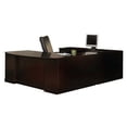 thumbnail image 1 of Mayline SULBBB72SCR Sorrento Executive Bow Front & Left Bridge U-Shaped Desk, 2 Pencil-Box-File Pedestals - Bourbon Cherry, 1 of 3