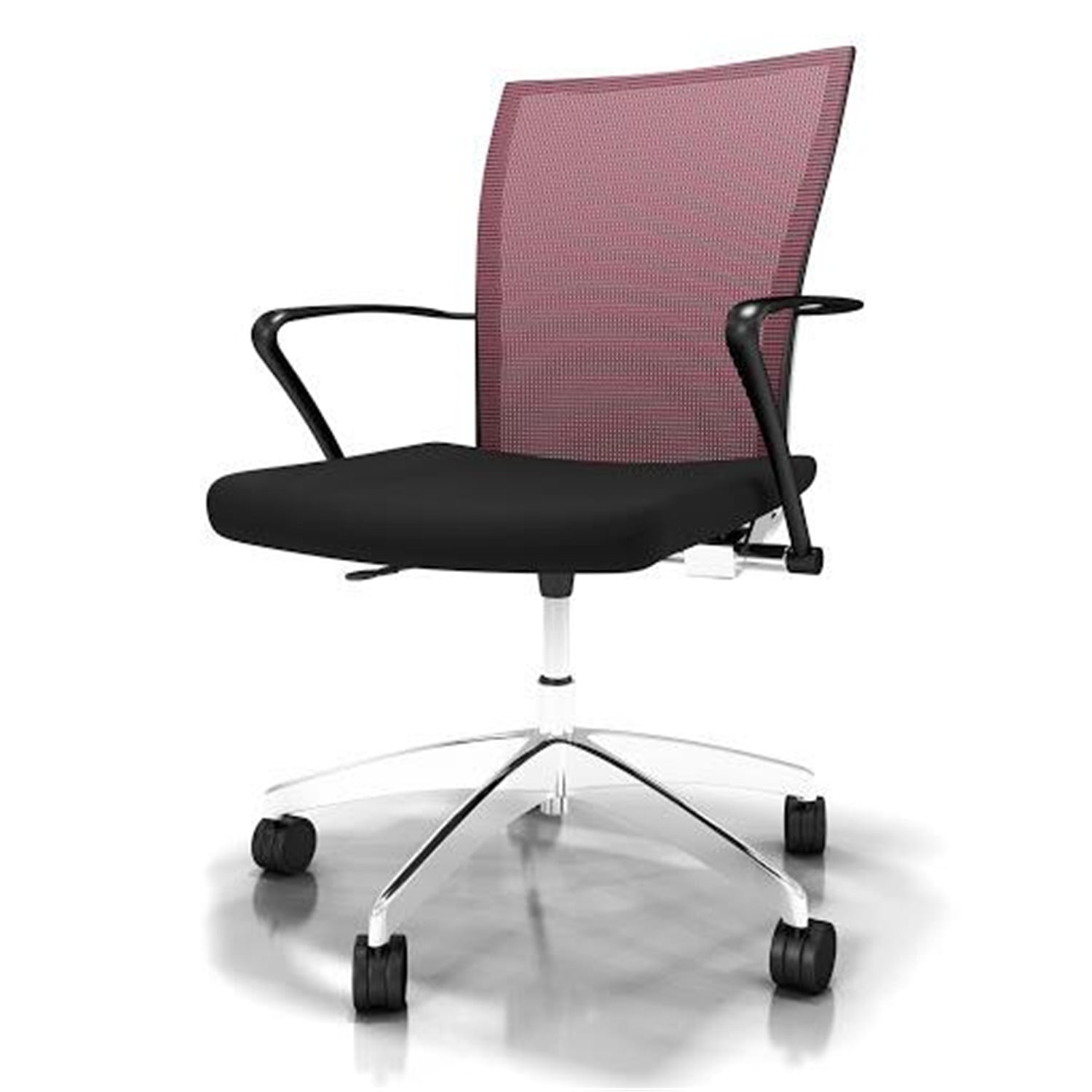 Ergonomic Black Mesh Fabric Task Chair with Fixed Arms