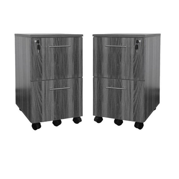 Mayline Value Pack Pedestal (File-File) in Gray Steel (Set of 2)