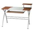 thumbnail image 1 of Eastwinds Vision Computer Desk, 47-1/4w X 27d X 34h, Med Cherry With White Glass, 1 of 2