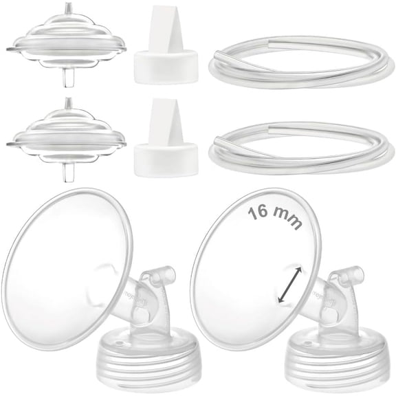 Maymom 16 mm Flanges, Duckbill Valves, Tubes, Backflow Protectors Compatible with Spectra S1 S2 9 Plus Breastpump. Replacement Pump Parts for Spectra Pump Accessories