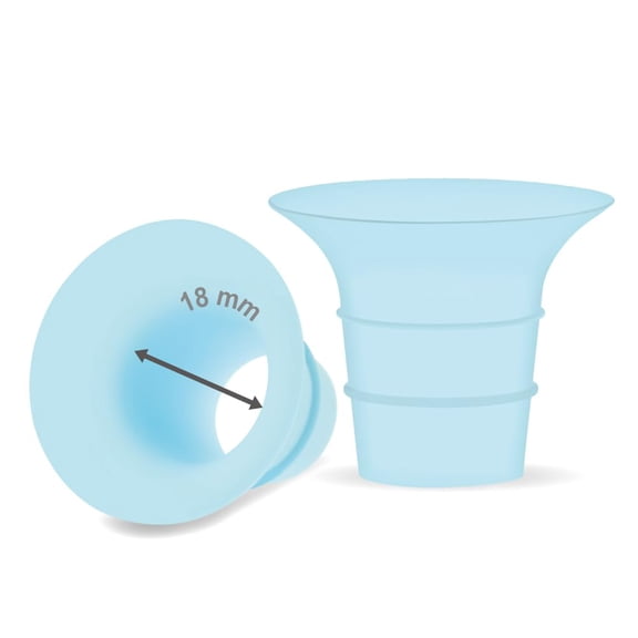 Maymom 18 mm Flange Insert Blue Compatible with Elvie Single/Double Electric, Elvie Stride Cup (24mm), Compatible with Medela PersonalFit Flex Shield, Not Original Elvie Replacement Parts