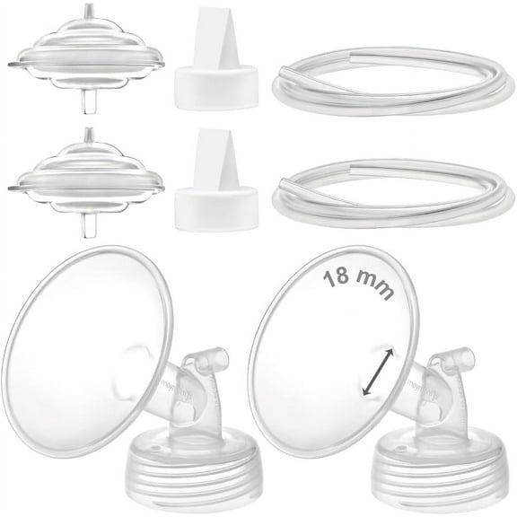 Maymom 18 mm Flanges, Duckbill Valves, Tubes, Backflow Protectors Compatible with Spectra S1 S2 9 Plus Breastpump. Replacement Pump Parts for Spectra Pump Accessories